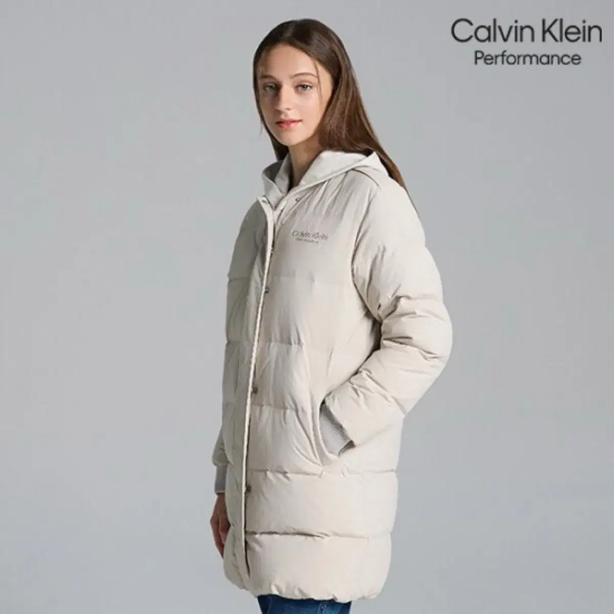 Calvin Klein 캘빈클라인 여성 덕다운 롱패딩 90(S)